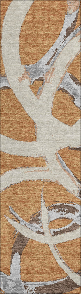 Piper Looms Chantille Circles ACN1022 Copper Machine Washable Area Rug Runner Main Image