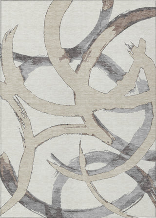 Piper Looms Chantille Circles ACN1022 Ivory Machine Washable Area Rug main image