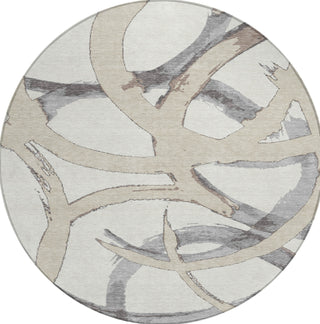 Piper Looms Chantille Circles ACN1022 Ivory Machine Washable Area Rug Round Main Image