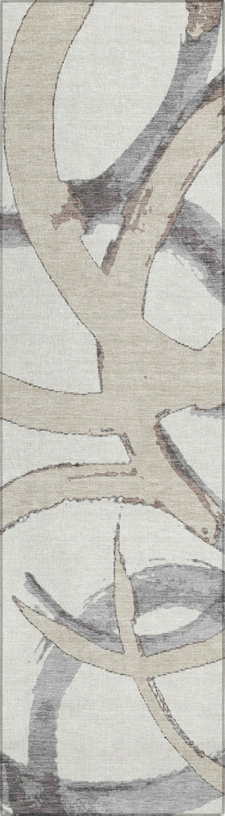 Piper Looms Chantille Circles ACN1022 Ivory Machine Washable Area Rug Runner Main Image