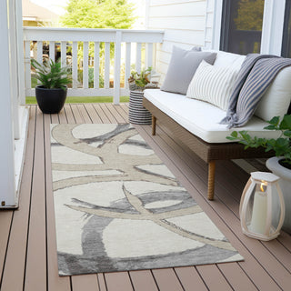 Piper Looms Chantille Circles ACN1022 Ivory Machine Washable Area Rug Runner Outdoor Lifestyle Image Feature