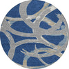 Piper Looms Chantille Circles ACN1022 Navy Machine Washable Area Rug Round Main Image