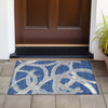 Piper Looms Chantille Circles ACN1022 Navy Machine Washable Area Rug Scatter Outdoor Lifestyle Image Feature