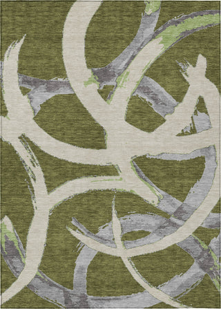 Piper Looms Chantille Circles ACN1022 Olive Machine Washable Area Rug main image