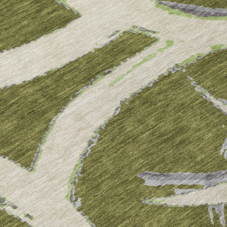 Piper Looms Chantille Circles ACN1022 Olive Machine Washable Area Rug Swatch Image