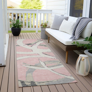 Piper Looms Chantille Circles ACN1022 Pink Machine Washable Area Rug Runner Outdoor Lifestyle Image Feature