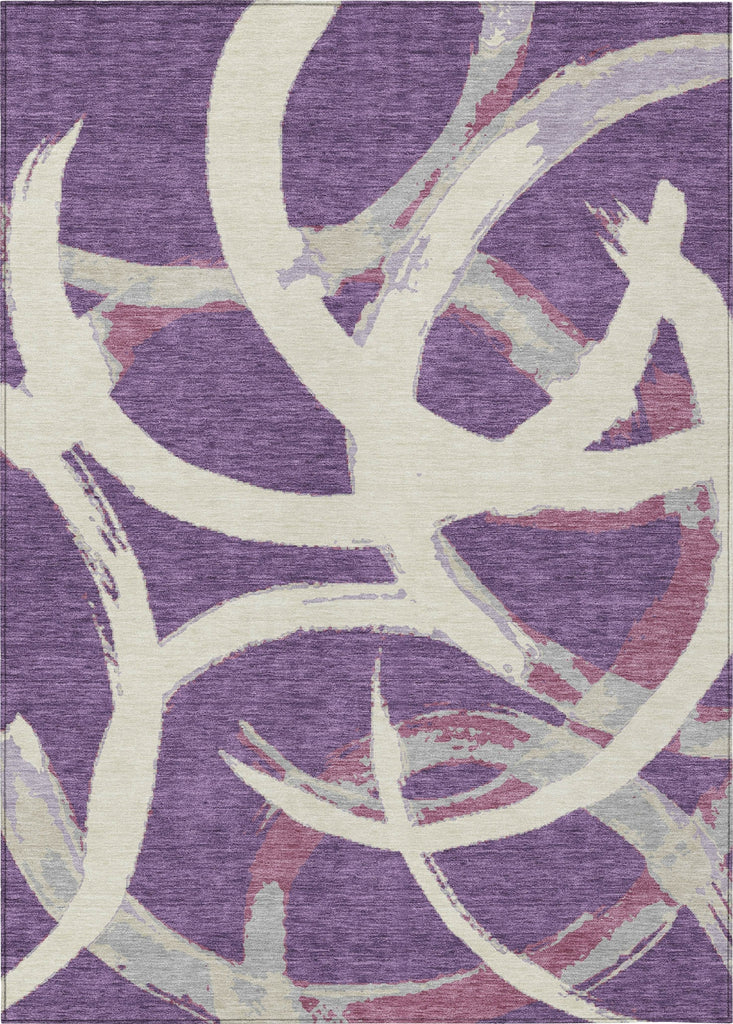 Piper Looms Chantille Circles ACN1022 Purple Machine Washable Area Rug main image