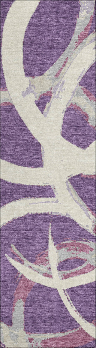 Piper Looms Chantille Circles ACN1022 Purple Machine Washable Area Rug Runner Main Image