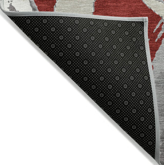 Piper Looms Chantille Circles ACN1022 Red Machine Washable Area Rug Backing Image