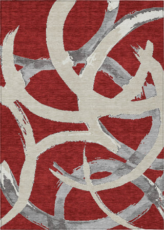 Piper Looms Chantille Circles ACN1022 Red Machine Washable Area Rug main image