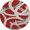 Piper Looms Chantille Circles ACN1022 Red Machine Washable Area Rug Round Main Image