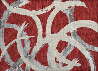 Piper Looms Chantille Circles ACN1022 Red Machine Washable Area Rug Scatter Main Image