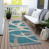 Piper Looms Chantille Circles ACN1022 Teal Machine Washable Area Rug Runner Outdoor Lifestyle Image Feature