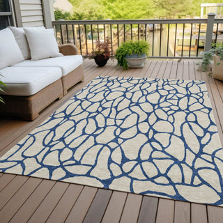 Piper Looms Chantille Geometric ACN1023 Beige Machine Washable Area Rug Outdoor Lifestyle Image Feature
