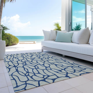 Piper Looms Chantille Geometric ACN1023 Beige Machine Washable Area Rug Outdoor Lifestyle Image Feature