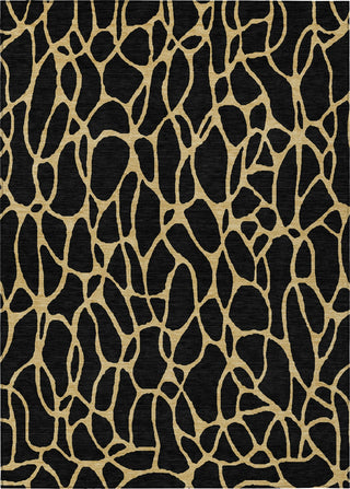 Piper Looms Chantille Geometric ACN1023 Black Machine Washable Area Rug main image