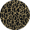 Piper Looms Chantille Geometric ACN1023 Black Machine Washable Area Rug Round Main Image