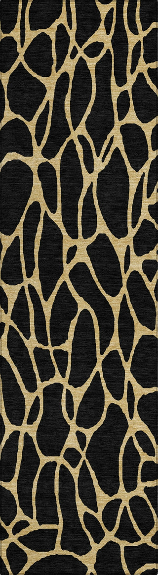 Piper Looms Chantille Geometric ACN1023 Black Machine Washable Area Rug Runner Main Image