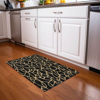 Piper Looms Chantille Geometric ACN1023 Black Machine Washable Area Rug Scatter Lifestyle Image Feature