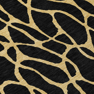 Piper Looms Chantille Geometric ACN1023 Black Machine Washable Area Rug Swatch Image