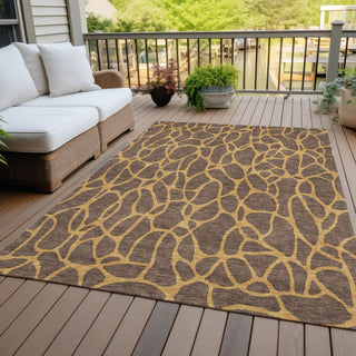 Piper Looms Chantille Geometric ACN1023 Brown Machine Washable Area Rug Outdoor Lifestyle Image Feature