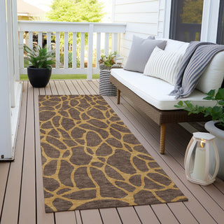 Piper Looms Chantille Geometric ACN1023 Brown Machine Washable Area Rug Runner Outdoor Lifestyle Image Feature