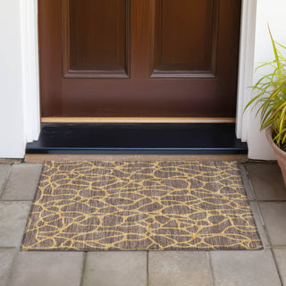 Piper Looms Chantille Geometric ACN1023 Brown Machine Washable Area Rug Scatter Outdoor Lifestyle Image Feature