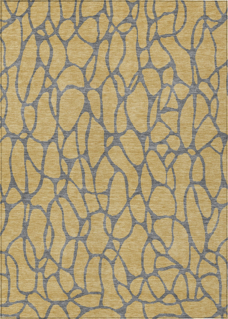 Piper Looms Chantille Geometric ACN1023 Gold Machine Washable Area Rug main image