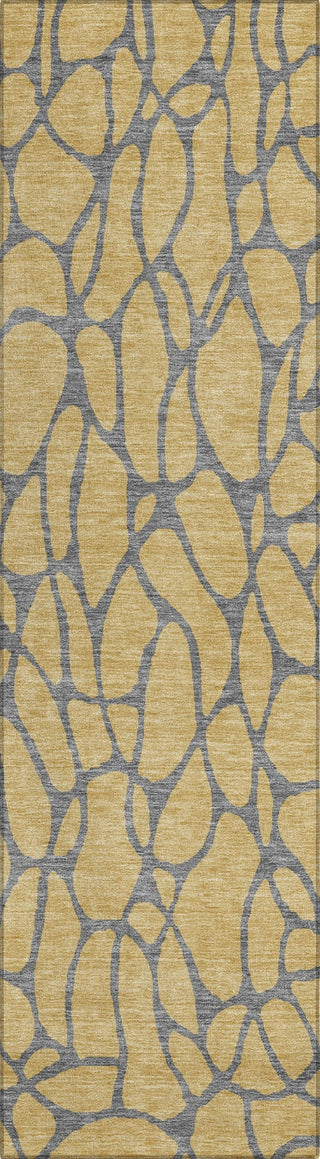 Piper Looms Chantille Geometric ACN1023 Gold Machine Washable Area Rug Runner Main Image