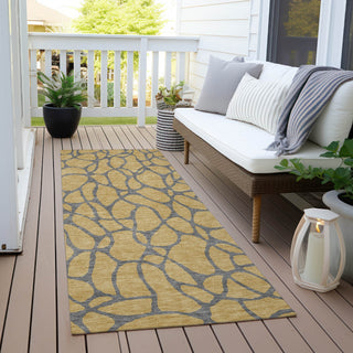 Piper Looms Chantille Geometric ACN1023 Gold Machine Washable Area Rug Runner Outdoor Lifestyle Image Feature
