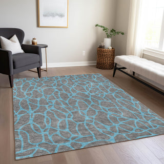 Piper Looms Chantille Geometric ACN1023 Gray Machine Washable Area Rug Lifestyle Image Feature