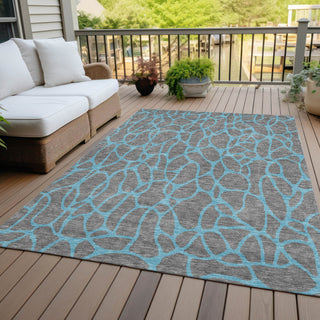 Piper Looms Chantille Geometric ACN1023 Gray Machine Washable Area Rug Outdoor Lifestyle Image Feature