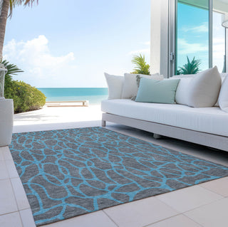 Piper Looms Chantille Geometric ACN1023 Gray Machine Washable Area Rug Outdoor Lifestyle Image Feature