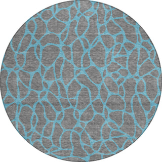 Piper Looms Chantille Geometric ACN1023 Gray Machine Washable Area Rug Round Main Image