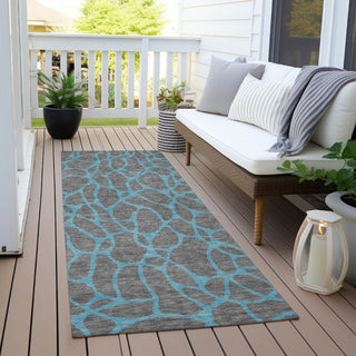 Piper Looms Chantille Geometric ACN1023 Gray Machine Washable Area Rug Runner Outdoor Lifestyle Image Feature
