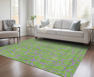 Piper Looms Chantille Geometric ACN1023 Lime Machine Washable Area Rug Lifestyle Image Feature
