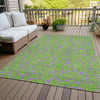 Piper Looms Chantille Geometric ACN1023 Lime Machine Washable Area Rug Outdoor Lifestyle Image Feature