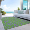 Piper Looms Chantille Geometric ACN1023 Lime Machine Washable Area Rug Outdoor Lifestyle Image Feature