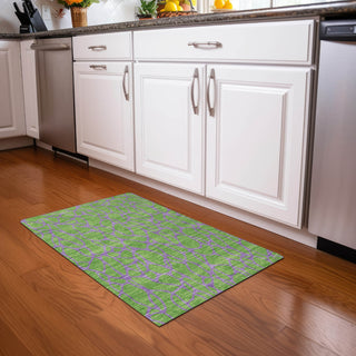 Piper Looms Chantille Geometric ACN1023 Lime Machine Washable Area Rug Scatter Lifestyle Image Feature