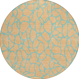 Piper Looms Chantille Geometric ACN1023 Mint Machine Washable Area Rug Round Main Image