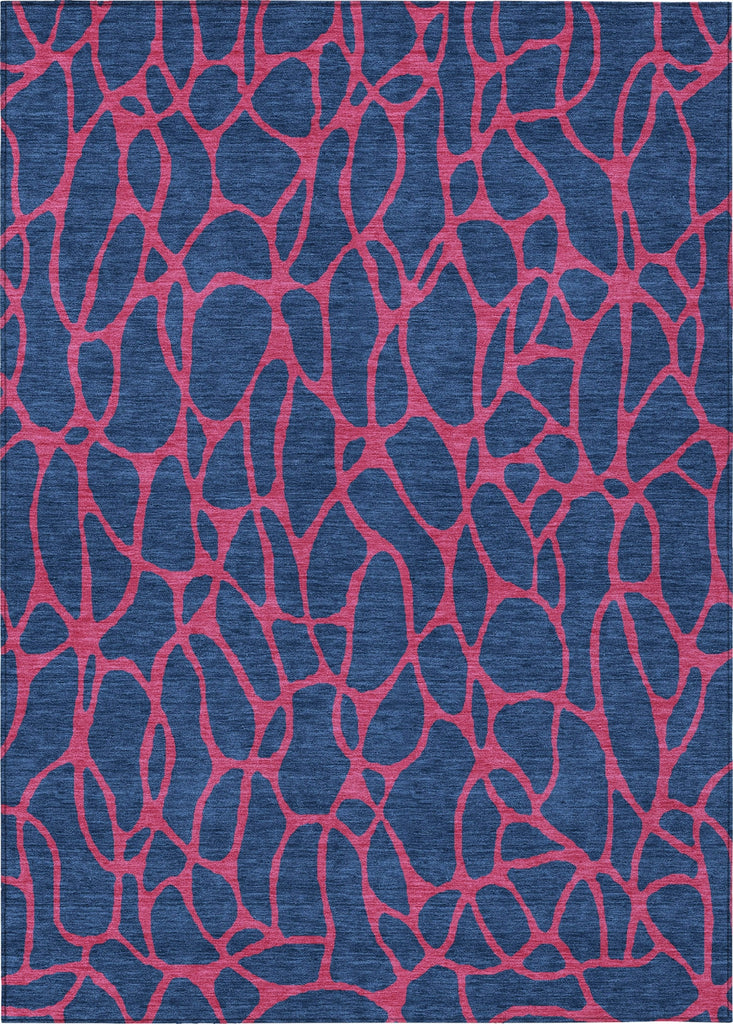 Piper Looms Chantille Geometric ACN1023 Navy Machine Washable Area Rug main image