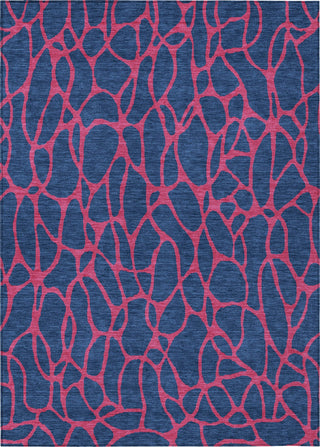 Piper Looms Chantille Geometric ACN1023 Navy Machine Washable Area Rug main image