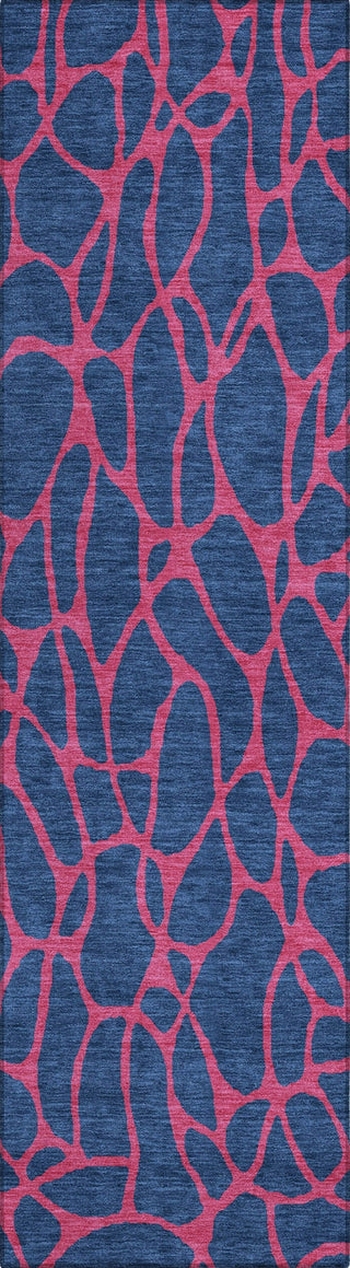 Piper Looms Chantille Geometric ACN1023 Navy Machine Washable Area Rug Runner Main Image