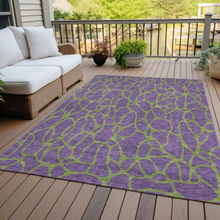 Piper Looms Chantille Geometric ACN1023 Purple Machine Washable Area Rug Outdoor Lifestyle Image Feature