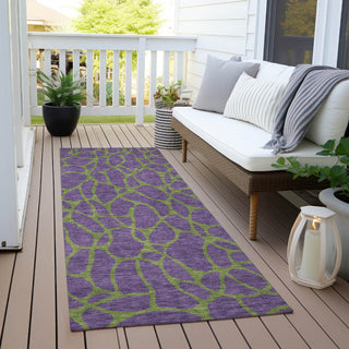 Piper Looms Chantille Geometric ACN1023 Purple Machine Washable Area Rug Runner Outdoor Lifestyle Image Feature