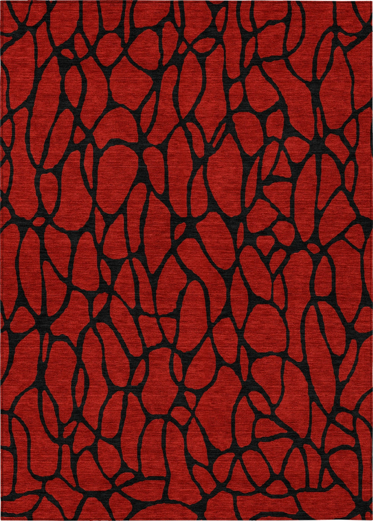 Piper Looms Chantille Geometric ACN1023 Red Machine Washable Area Rug main image