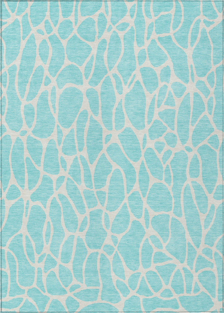 Piper Looms Chantille Geometric ACN1024 Aqua Machine Washable Area Rug main image