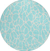 Piper Looms Chantille Geometric ACN1024 Aqua Machine Washable Area Rug Round Main Image
