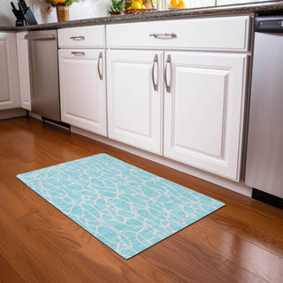 Piper Looms Chantille Geometric ACN1024 Aqua Machine Washable Area Rug Scatter Lifestyle Image Feature