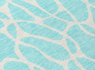 Piper Looms Chantille Geometric ACN1024 Aqua Machine Washable Area Rug Swatch Image
